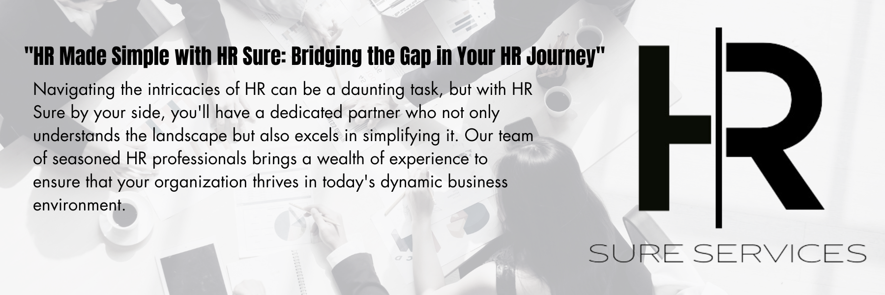 HRsure banner showcasing HR Services, Consulting, Outsourcing, and HR Solutions